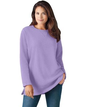 Woman Within Within Sherpa Sweatshirt - Purple