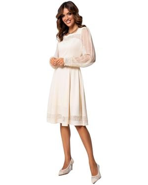 Luna Fashion House Jody Lace-trimmed A-line Dress - White