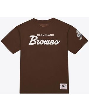 Mitchell & Ness Cleveland S Head Coach Screen-print Classic-fit T-shirt - Brown