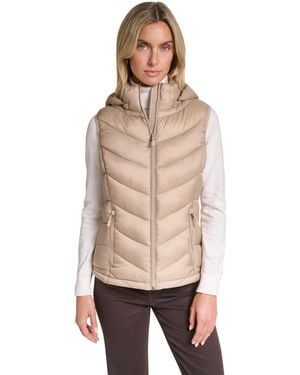 Charter Club Packable Hooded Puffer Vest - Natural