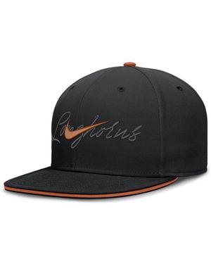 Nike Texas Longhorns Dri-fit Primetime Script Fitted Hat - Black
