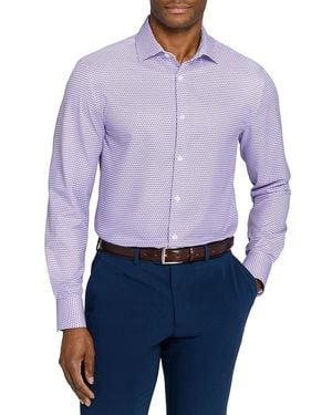 Con.struct Spread Collar Slim-fit Performance Stretch Comfort Dress Shirt - Blue