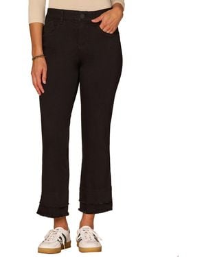 Democracy Petite "ab"solution Kick High-rise Flare Cropped Jeans - Black