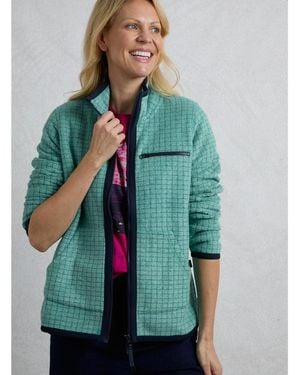 Weird Fish Tilly 1/4 Zip Grid Fleece - Green