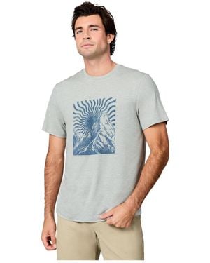 Free Country Super Soft Microtech Short Sleeve Graphic Crew Tee - Blue