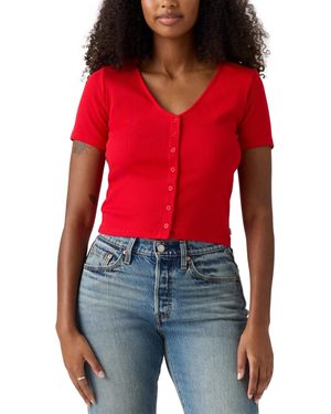 Levi's Muse Short-sleeve Button-front Top - Red