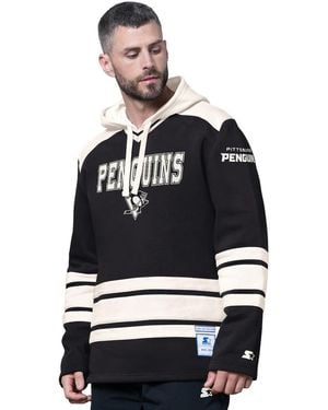 Starter Black Pittsburgh Penguins Slapshot Fashion Hoodie - Blue