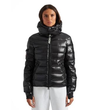 Jacket Quilted Hooded Puffer Jacket - Black