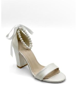 Forever & Always Shoes Forever And Always Shoes Althea Pearl Ankle Strap Block Heel Sandal - Metallic