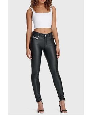 Freddy Faux Leather Shaping Skinny Pants - Blue