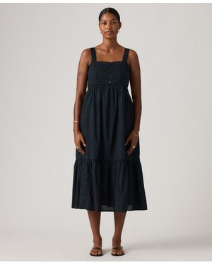 Levi's Mimi Square Neck Tiered Midi Dress - Black