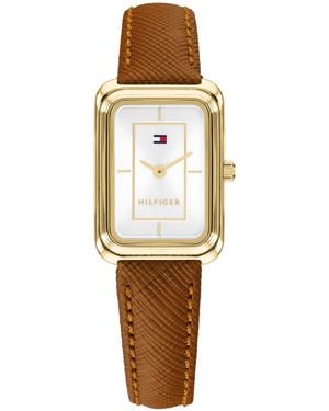 Tommy Hilfiger Quartz Daisy Camel Leather Strap Watch - White
