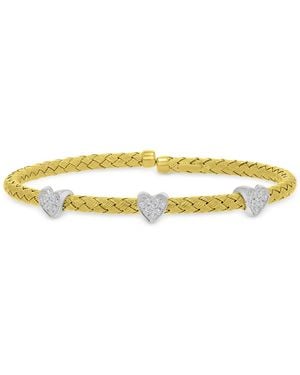 Macy's Cubic Zirconia Link Cuff Bracelet - Yellow