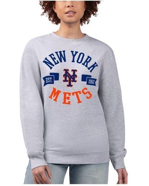 G-III 4Her by Carl Banks Â New York Mets Team Logo Fleece Pullover Sweatshirt - Gray