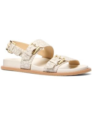 Michael Kors Nia Footbed Flat Sandals - Natural