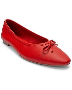 Forever & Always Shoes Forever And Always Shoes Umiel Leather Bow Ballet Flat - Red