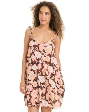 Sanctuary Woodland Flora Short Boxy Swim Cover Up Dress - Pink