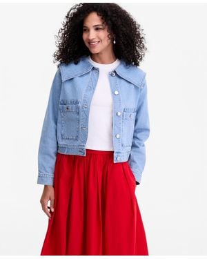 On 34th Sailor-collar Denim Jacket - White