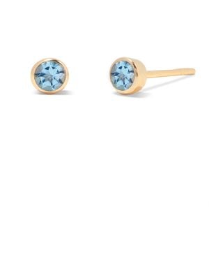 Brook and York Natural Stones 14k Gold-plated Vermeil Sage Birthstone Earrings - Blue
