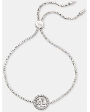 Ralph Lauren Crystal Logo Slider Bracelet - White