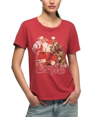 Lucky Brand Coca Cola Santa Tree Graphic Retro T-shirt - Red
