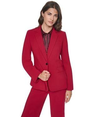 DKNY Petite Lined 1-button Blazer - Red