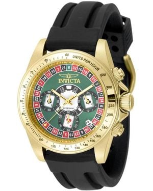 INVICTA WATCH Quartz Speedway Sport Water-resistant Black Rubber Watch - Metallic