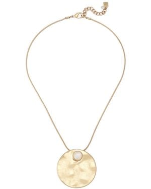 Robert Lee Morris Mother Of Pearl Turquoise Disc Pendant Necklace - Metallic