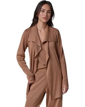 Donna Karan Wrap Long-sleeve Tie-front Cardigan - Brown