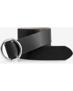 INC International Concepts Round Friction Pull Through Extended Size Pant Belt - Black