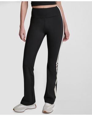 DKNY Side-stripe High-rise Flared leggings - Black