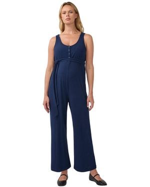 Ingrid & Isabel Ingrid + Isabel Ingrid + Isabel Sleeveless Wide Leg Knit Jumpsuit - Blue