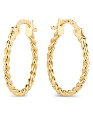 DEVATA Twisted Rope Hoop Earrings - Metallic