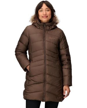 Marmot Montreal Hooded Faux-fur-trim Coat - Brown