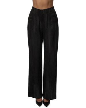 JLUXLABEL Ocean Line High-waisted Wide-leg Pants - Black