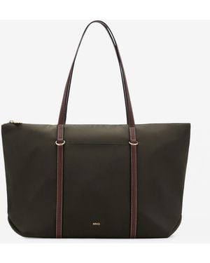 Mango Double Handle Shopper Bag - Black