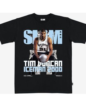 Slam And Tim Duncan San Antonio Spurs Hardwood Classics Cover T-shirt - Black