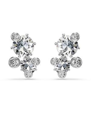 Swarovski Constella Rhodium Plated Stud Earrings - Metallic
