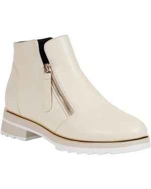 Gc Shoes Eldora Side Zip Round Toe Ankle Boots - White