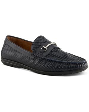 Spring Step Deckard Woven Leather Round Toe Loafers - Black