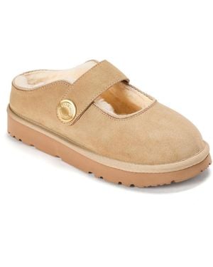 Dearfoams Fireside By Coin Maryjane Slippers - Natural