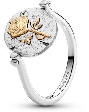 PANDORA Two-tone Rose Ring - White