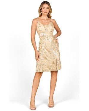 Lara Beaded Flounce Dress - Natural