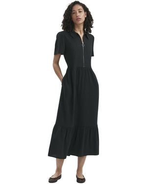 Finery London Tania Linen Blend Midi Shirt Dress - Black