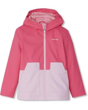 Lands' End Kids Water Resistant Hooded Slicker Rain Jacket - Pink