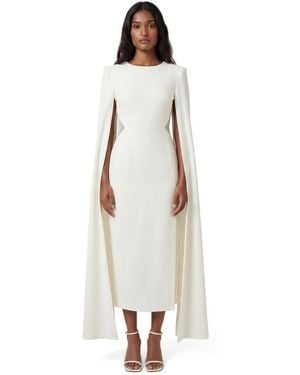 Karen Millen Cape Mesh Midi Dress - White