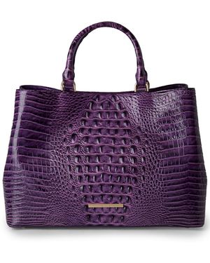 Brahmin Denise Large Leather Carryall Bag - Purple