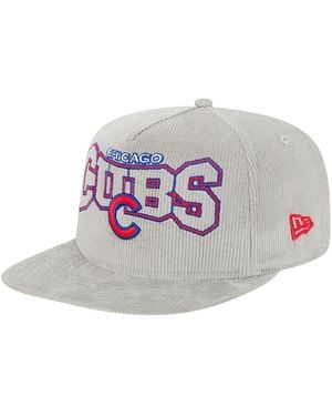 KTZ Chicago Cubs Corduroy Golfer Snapback Hat - Gray