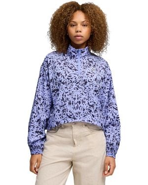 PUMA Ess Graphic Animal Relaxed Woven Half-zip Jacket - Blue