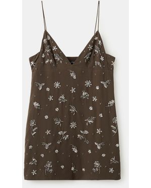 Mango Embroidery Bead Dress - Brown